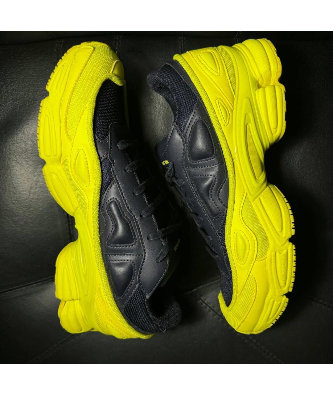 ADIDAS X RAF SIMONS Желтые текстильные низкие кроссовки / кеды, фото 5