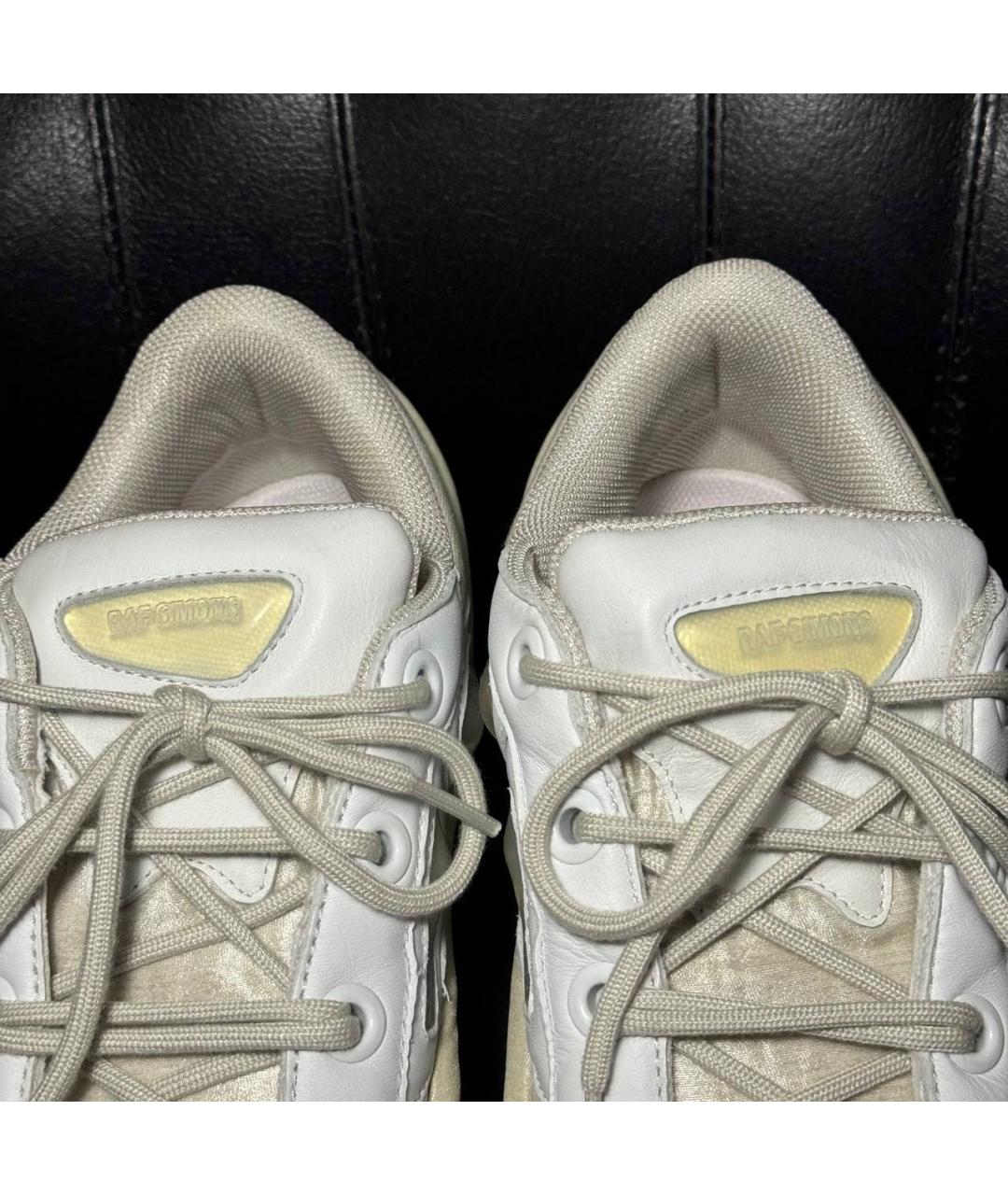 ADIDAS X RAF SIMONS Белые кожаные низкие кроссовки / кеды, фото 8