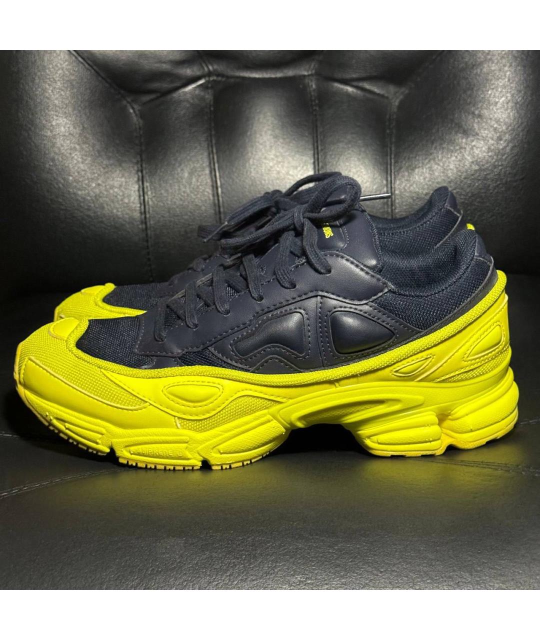 ADIDAS X RAF SIMONS Желтые текстильные низкие кроссовки / кеды, фото 3