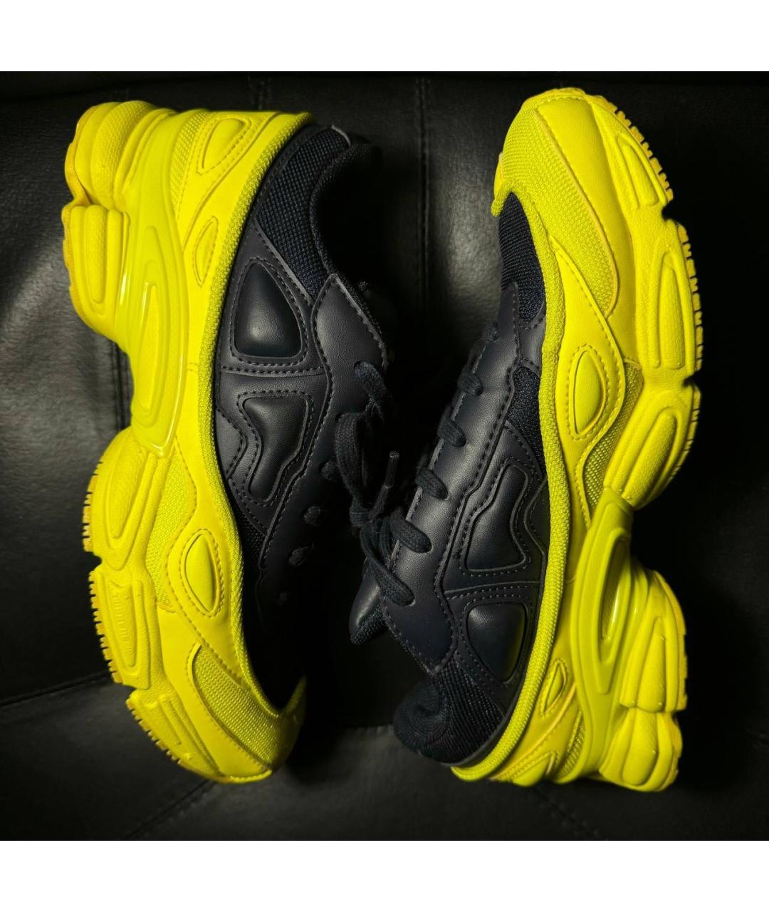 ADIDAS X RAF SIMONS Желтые текстильные низкие кроссовки / кеды, фото 5