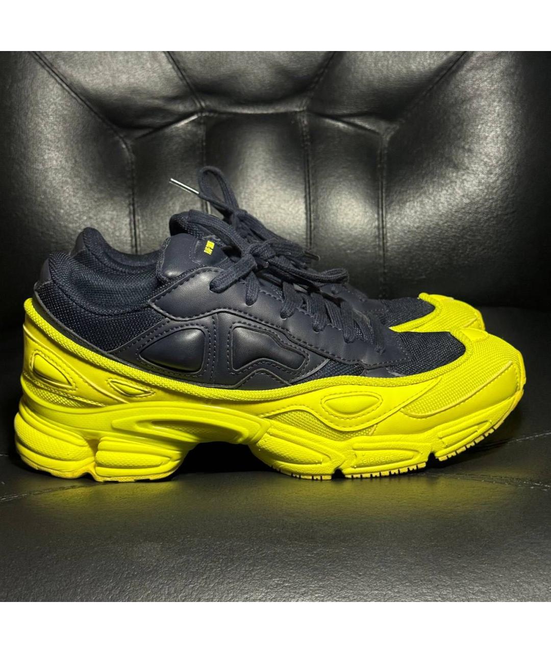 ADIDAS X RAF SIMONS Желтые текстильные низкие кроссовки / кеды, фото 9