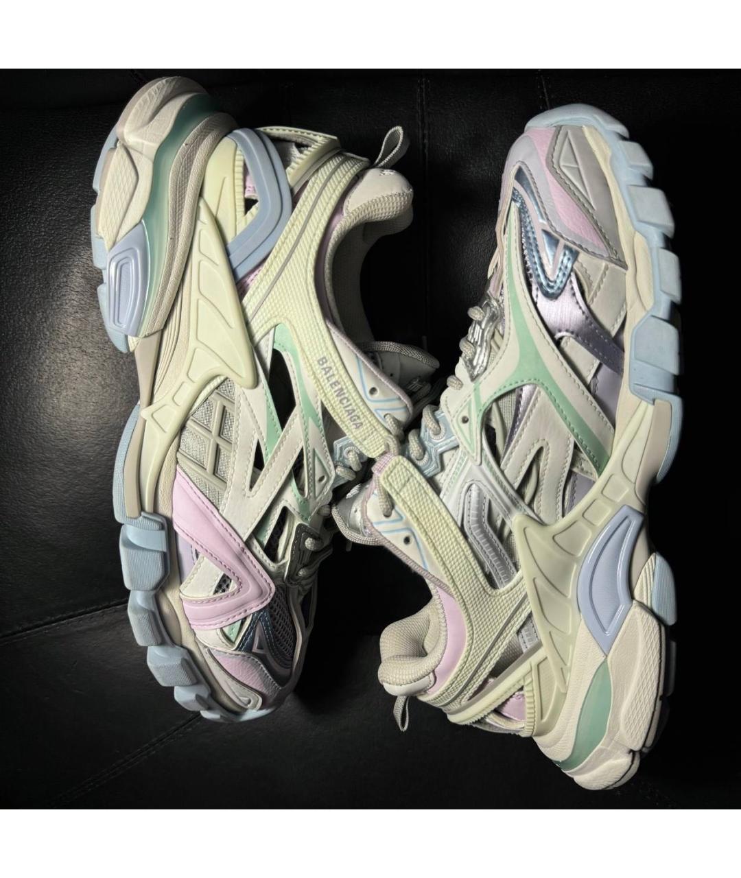 BALENCIAGA Белые текстильные низкие кроссовки / кеды, фото 5