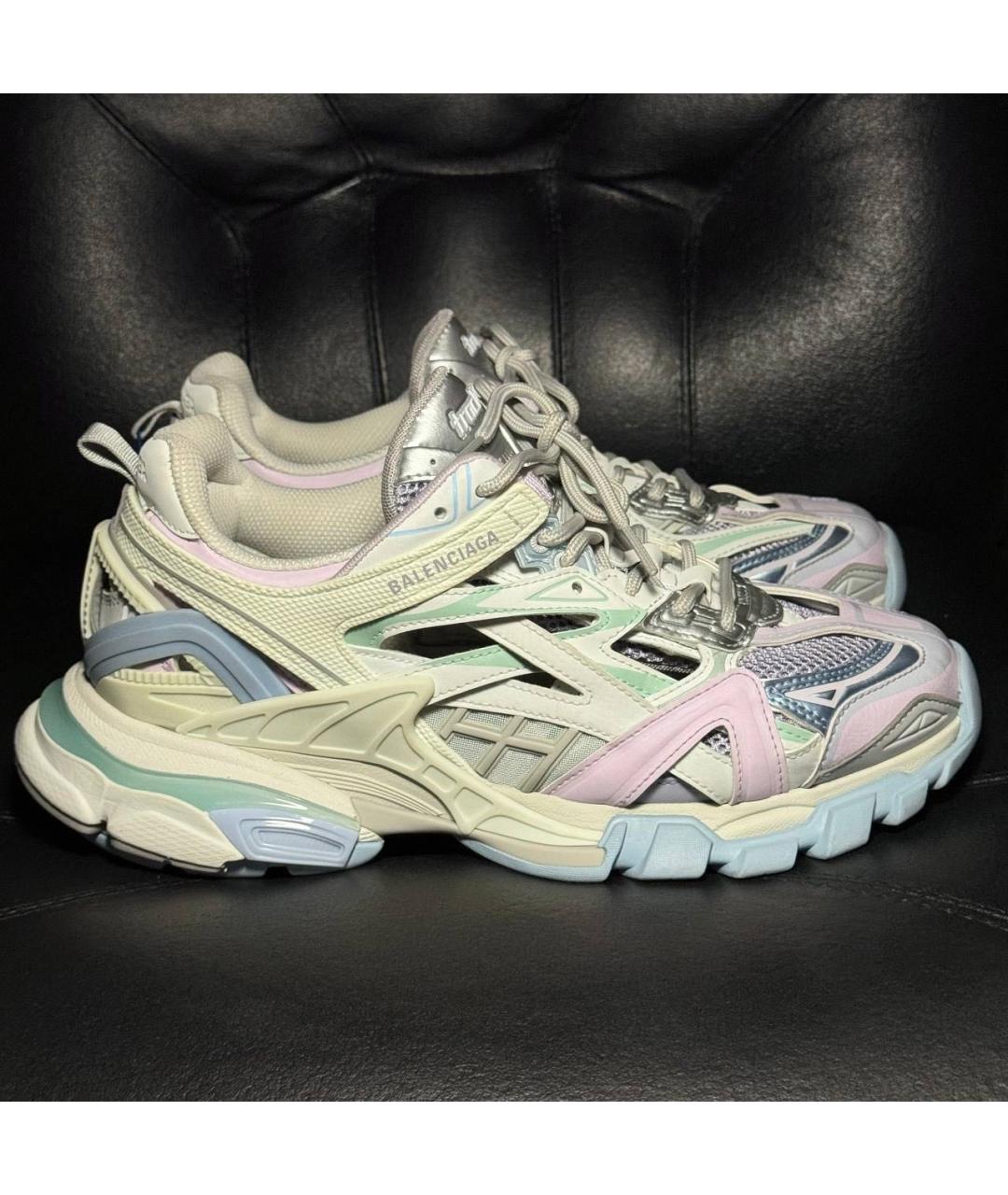 BALENCIAGA Белые текстильные низкие кроссовки / кеды, фото 9