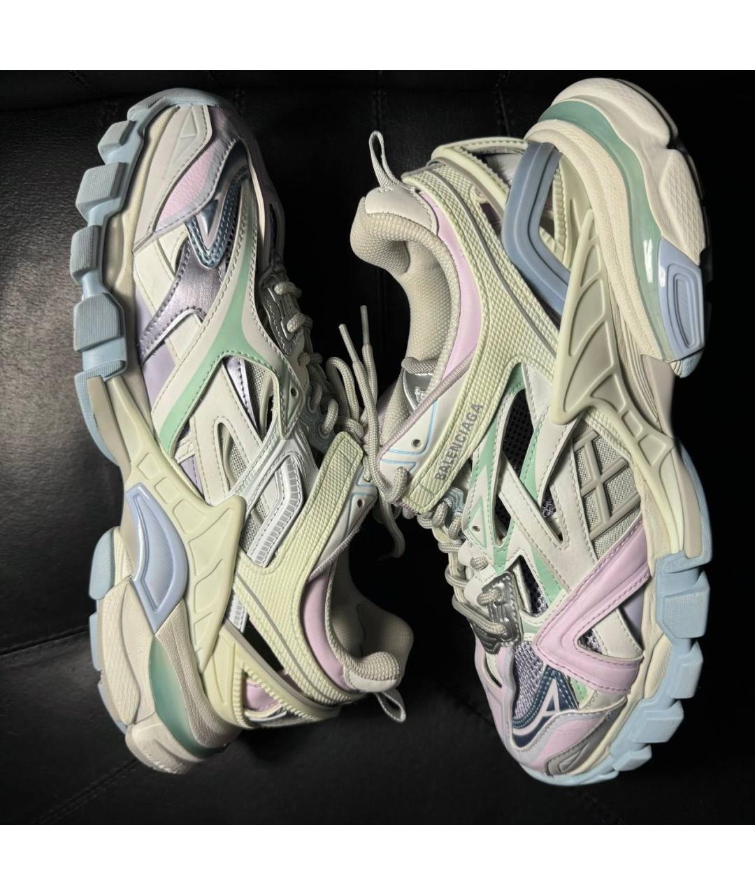 BALENCIAGA Белые текстильные низкие кроссовки / кеды, фото 4