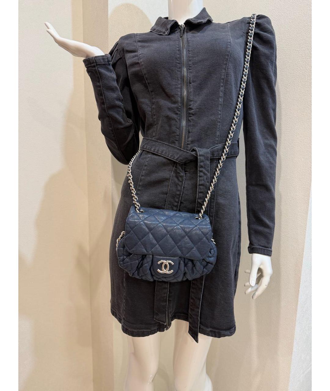 CHANEL Синяя кожаная сумка через плечо, фото 8