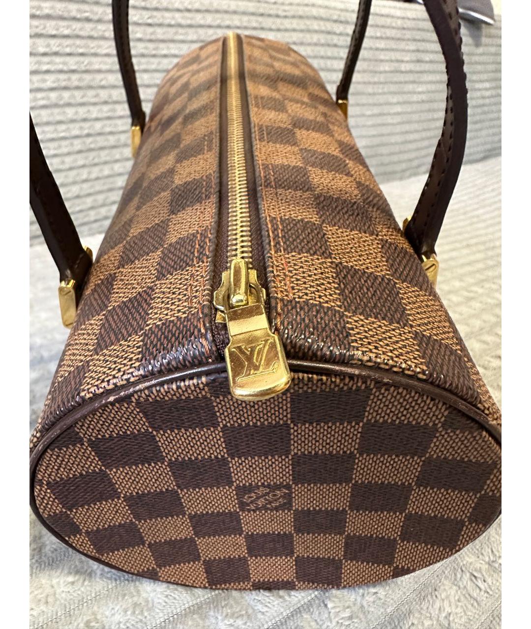 LOUIS VUITTON Коричневая сумка с короткими ручками из искусственной кожи, фото 5