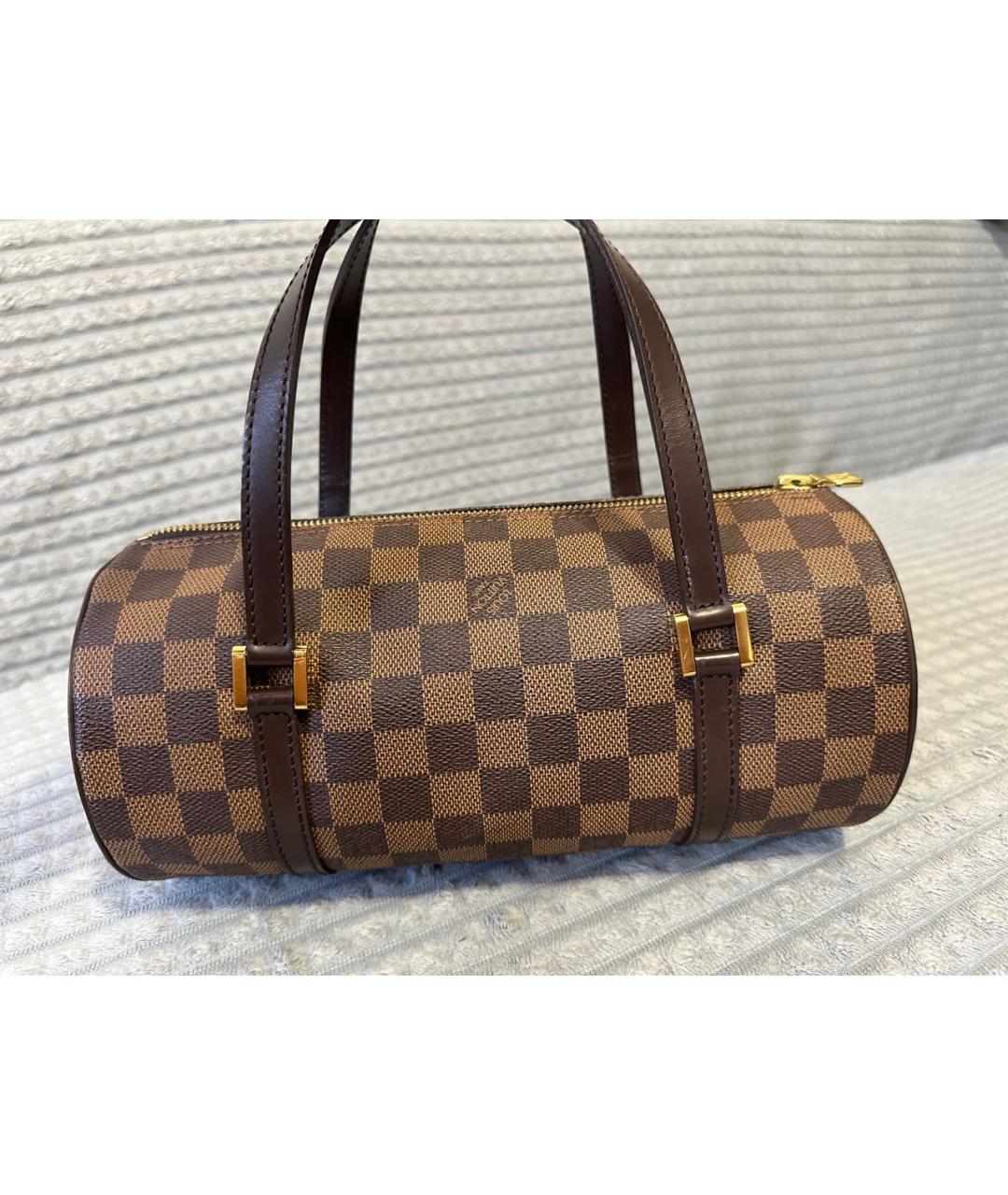 LOUIS VUITTON Коричневая сумка с короткими ручками из искусственной кожи, фото 8
