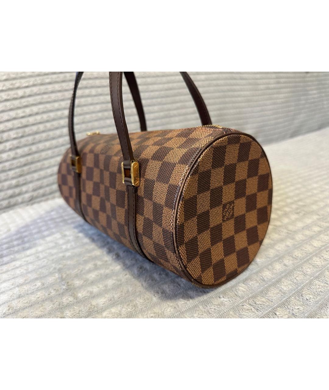 LOUIS VUITTON Коричневая сумка с короткими ручками из искусственной кожи, фото 4