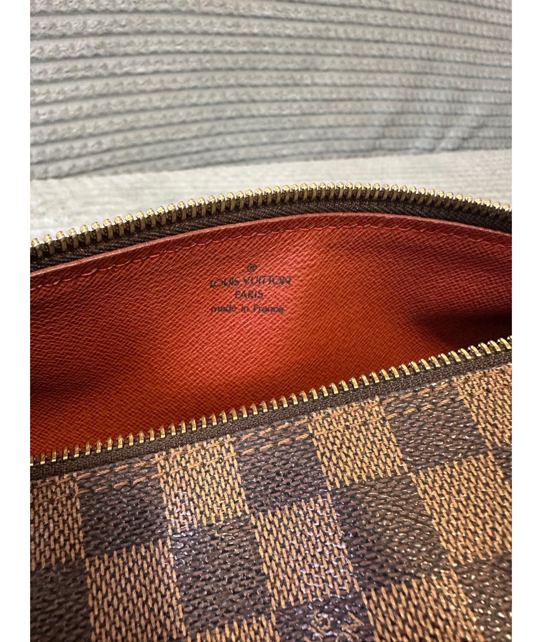 LOUIS VUITTON Коричневая сумка с короткими ручками из искусственной кожи, фото 7