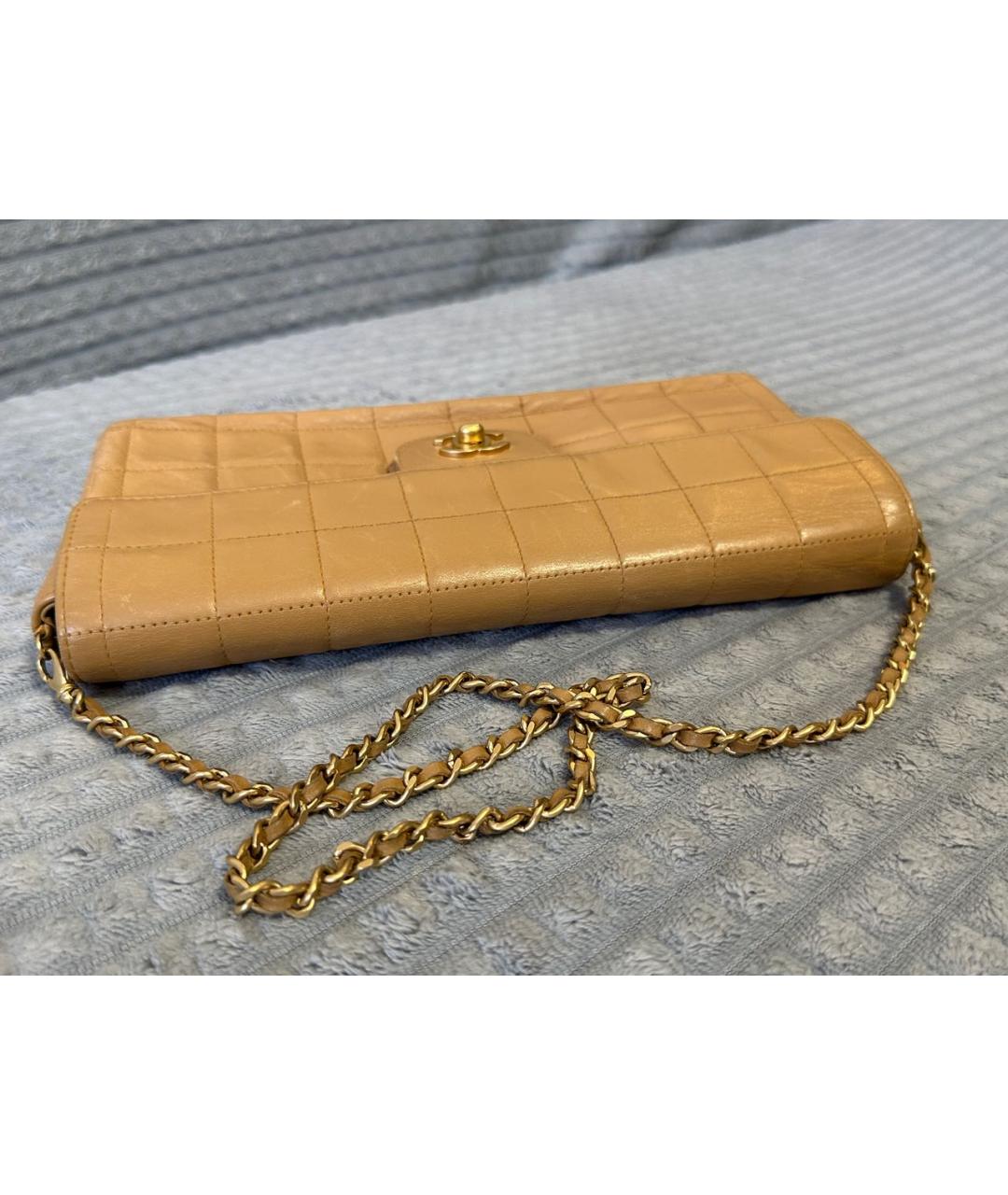 CHANEL Бежевая кожаная сумка через плечо, фото 2