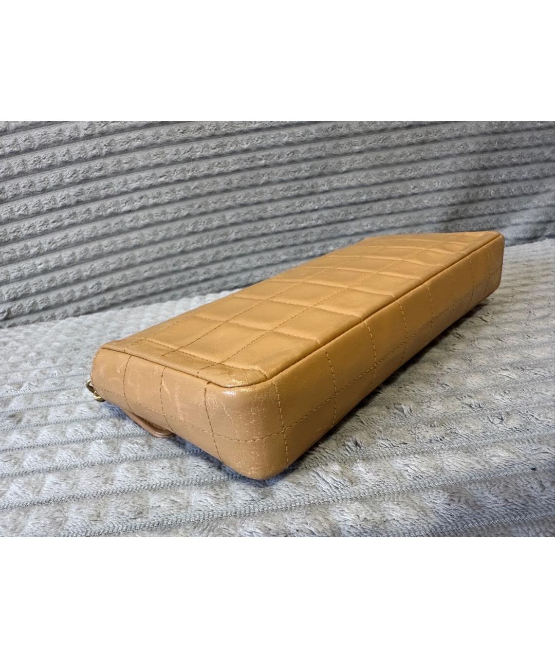 CHANEL Бежевая кожаная сумка через плечо, фото 4