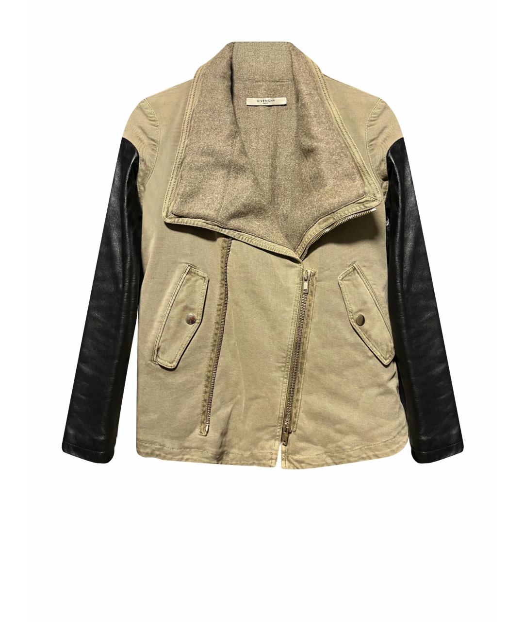 GIVENCHY Хаки кожаная куртка, фото 1