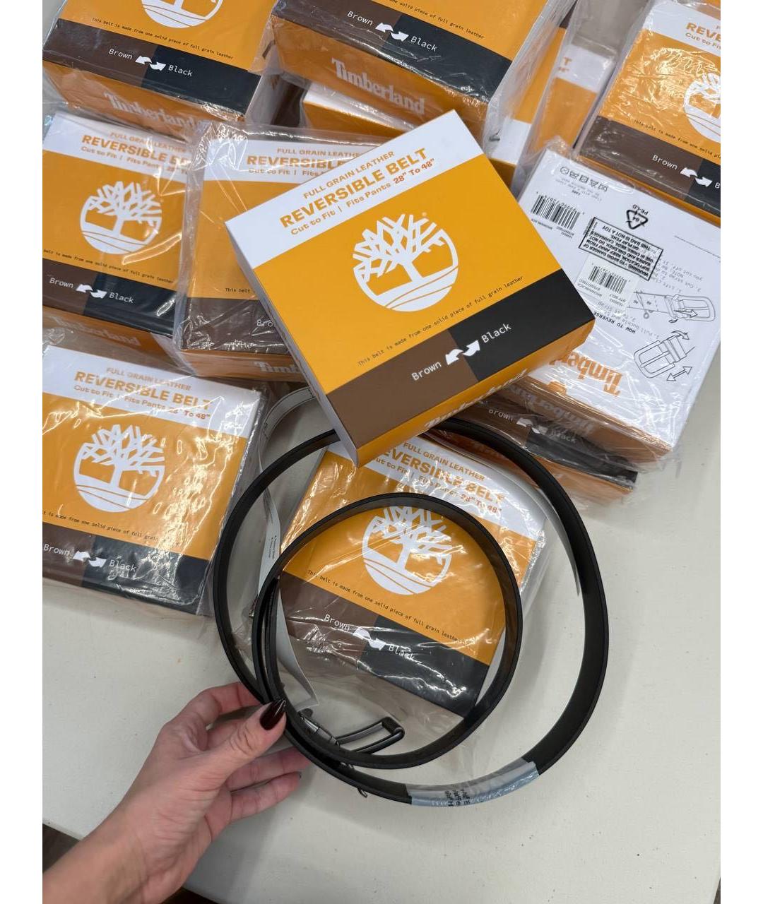 TIMBERLAND Черный кожаный ремень, фото 4