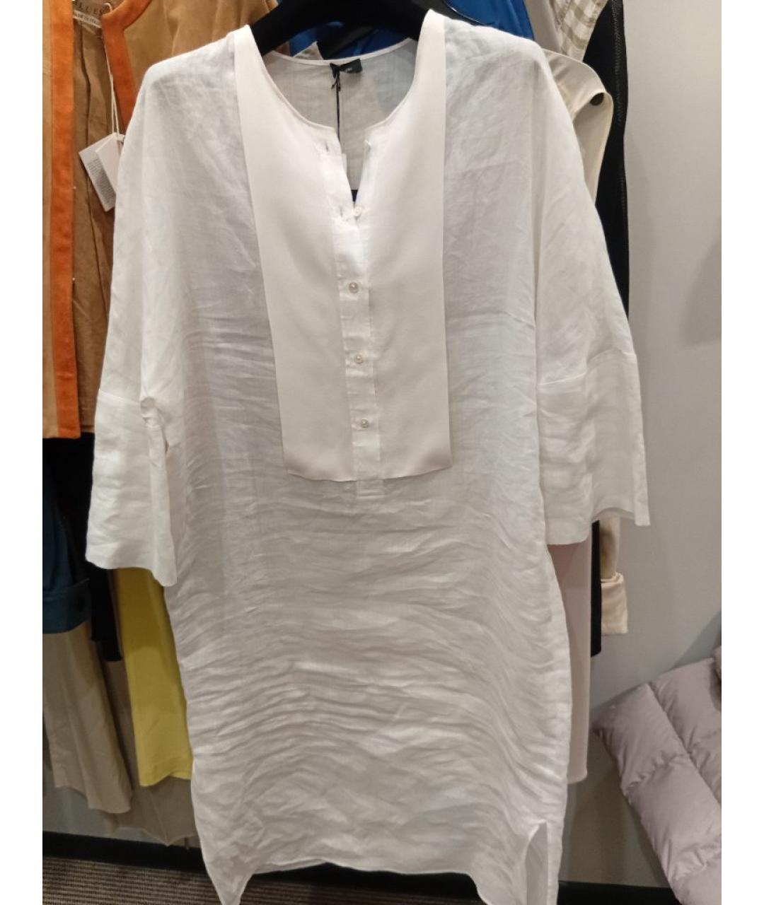 JOSEPH Белое льняное повседневное платье, фото 5