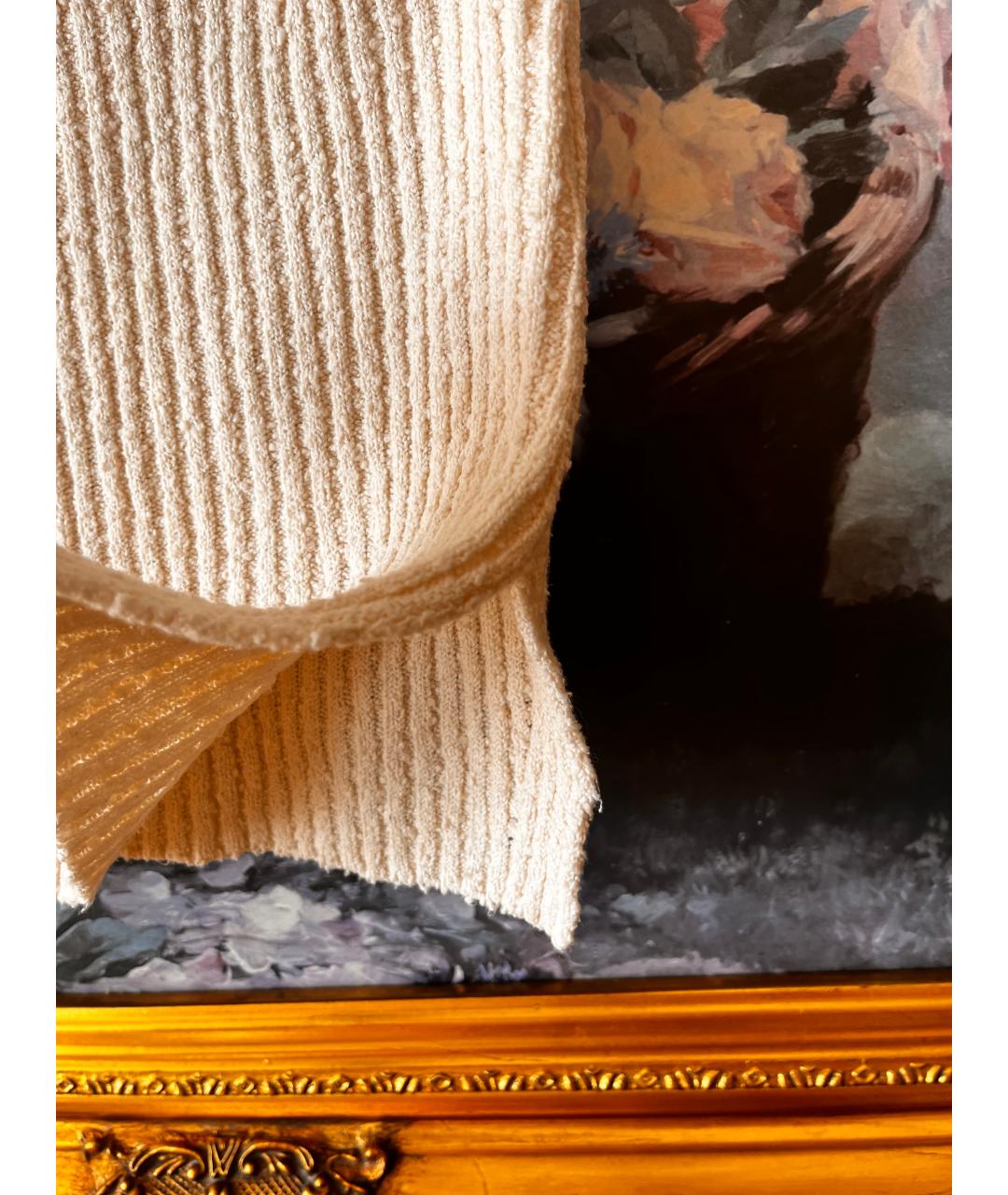 HELMUT LANG Бежевая хлопко-эластановая майка, фото 5