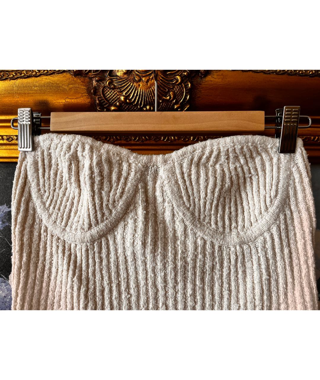 HELMUT LANG Бежевая хлопко-эластановая майка, фото 2