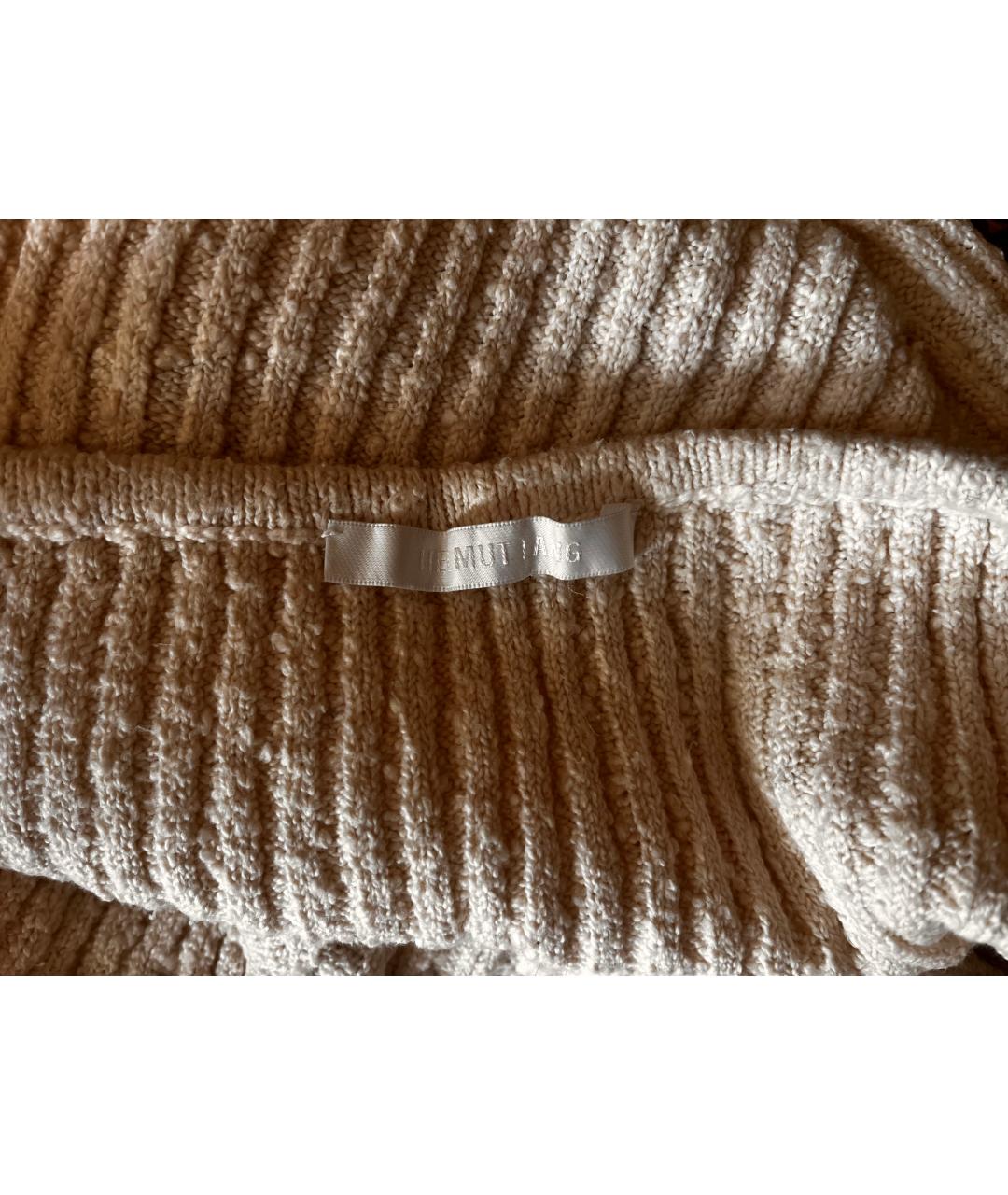 HELMUT LANG Бежевая хлопко-эластановая майка, фото 7