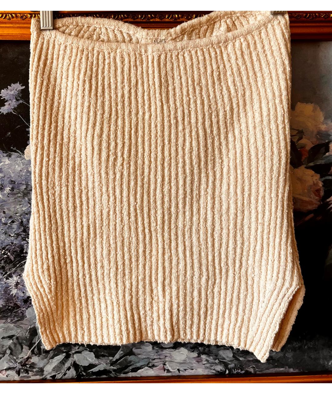 HELMUT LANG Бежевая хлопко-эластановая майка, фото 3