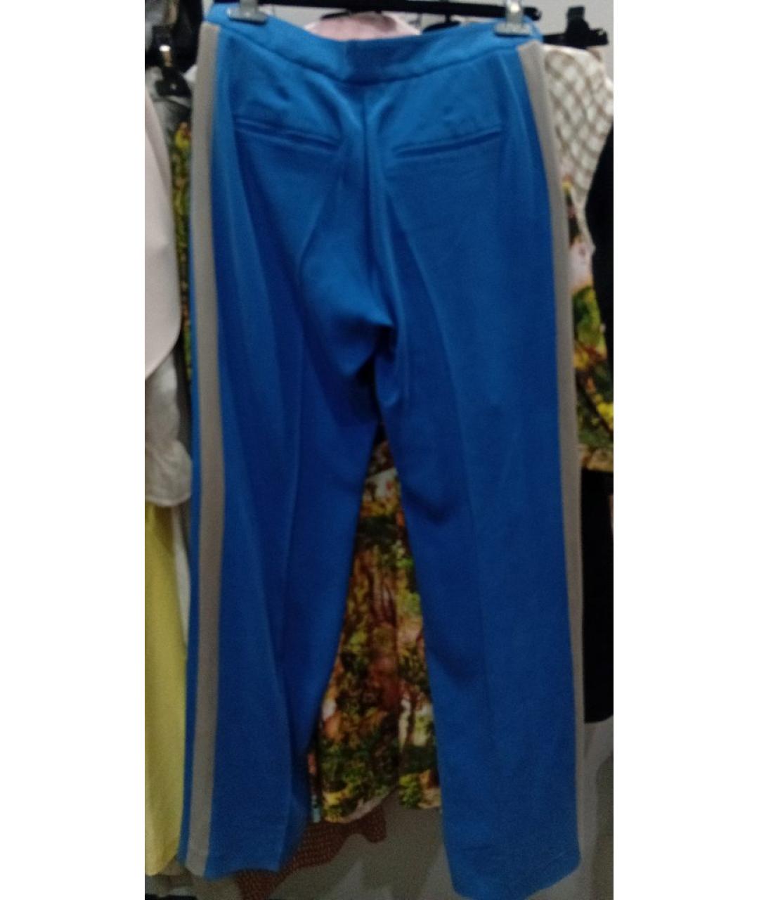 JOSEPH Синие шелковые прямые брюки, фото 2