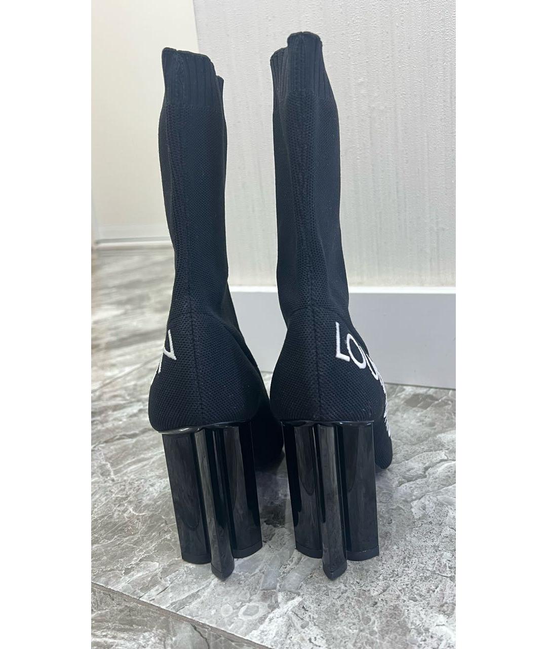 LOUIS VUITTON Черные текстильные ботильоны, фото 4