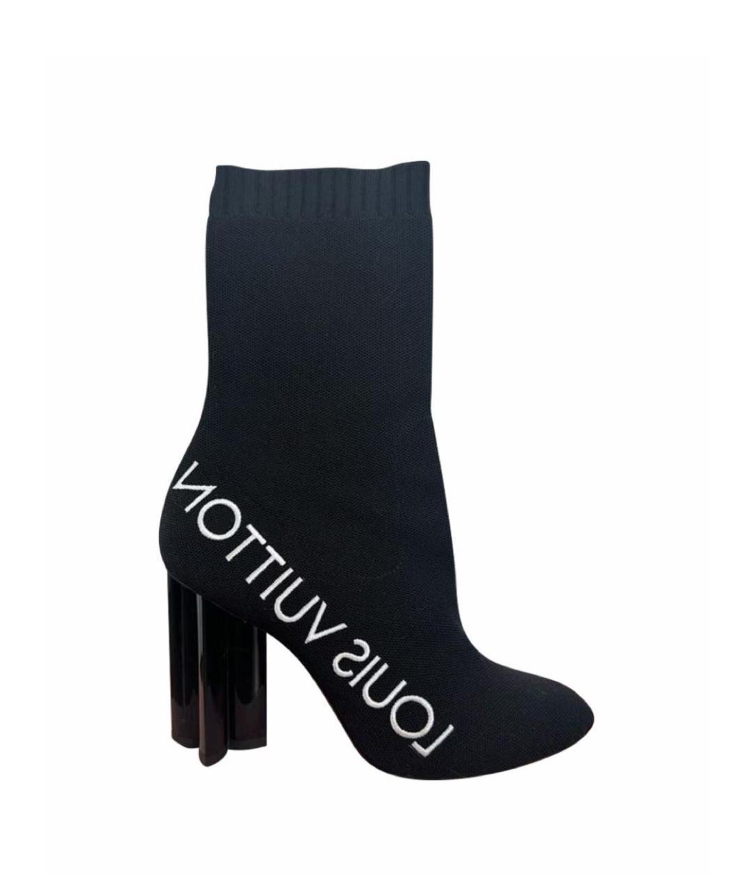 LOUIS VUITTON Черные текстильные ботильоны, фото 7