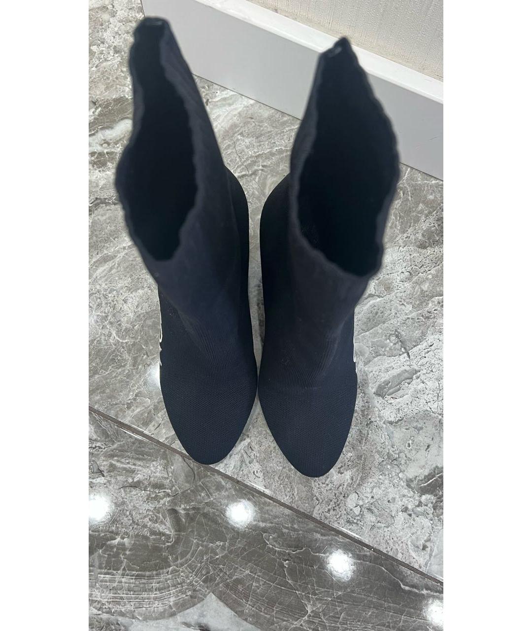 LOUIS VUITTON Черные текстильные ботильоны, фото 3