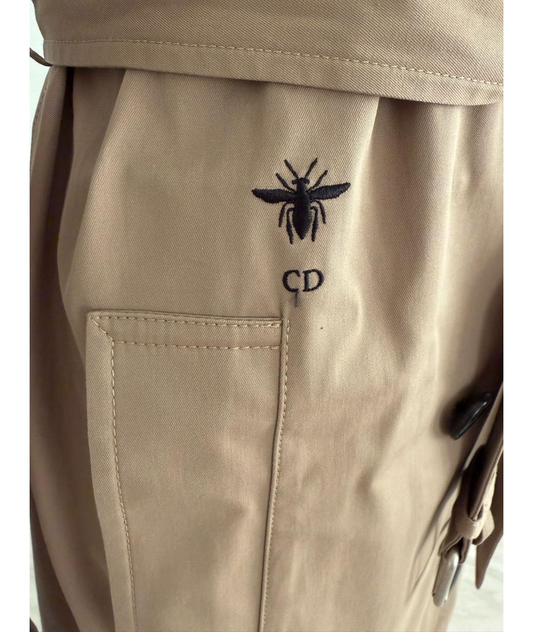 CHRISTIAN DIOR Бежевый хлопковый тренч/плащ, фото 4