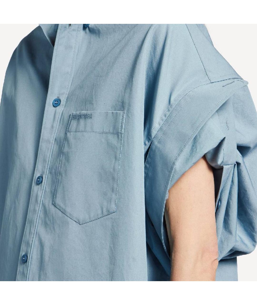 BALENCIAGA Голубая хлопковая рубашка, фото 5