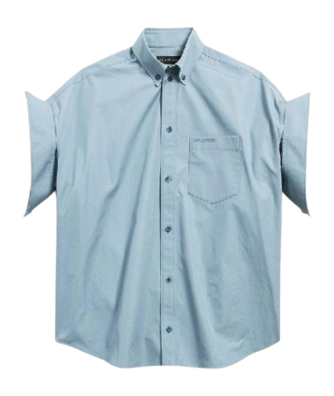 BALENCIAGA Голубая хлопковая рубашка, фото 1