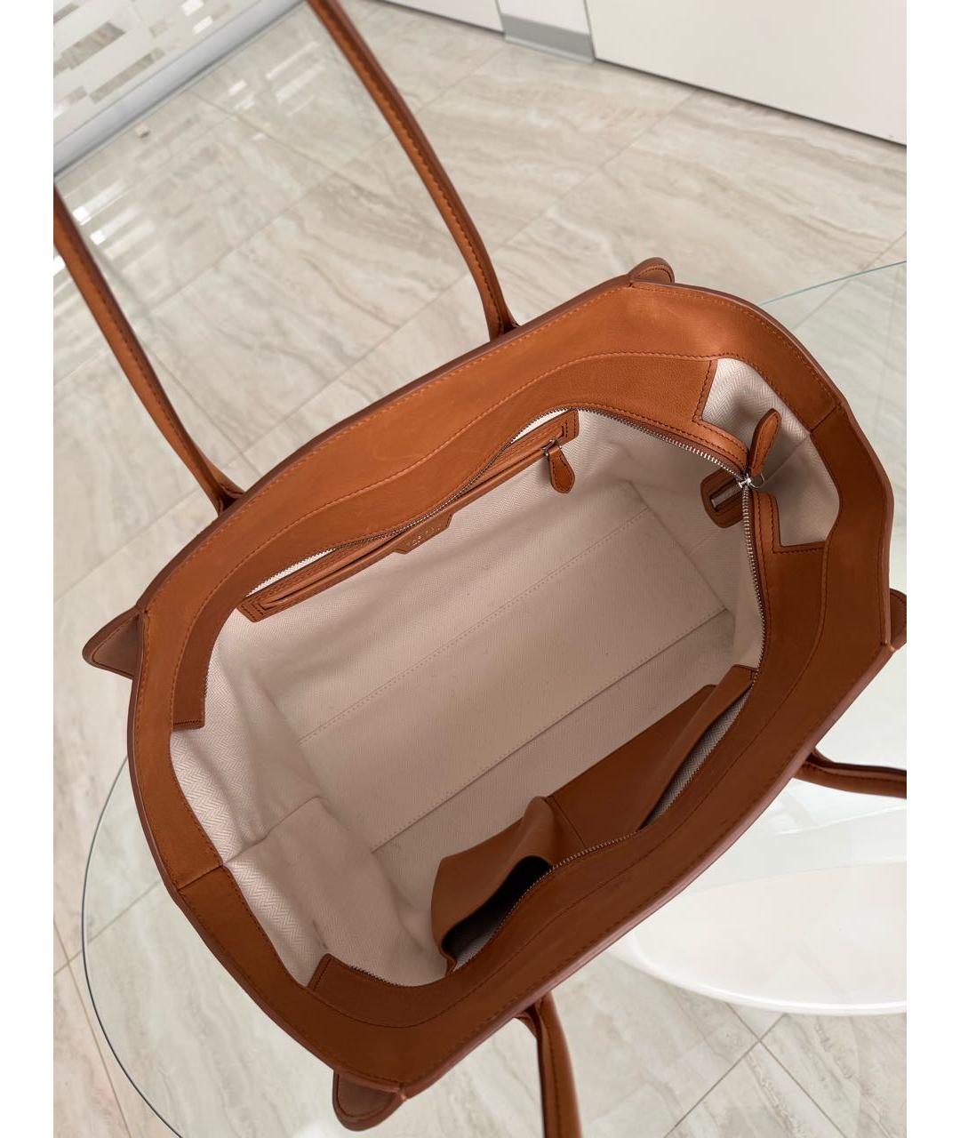 THE ROW Коричневая кожаная сумка тоут, фото 2