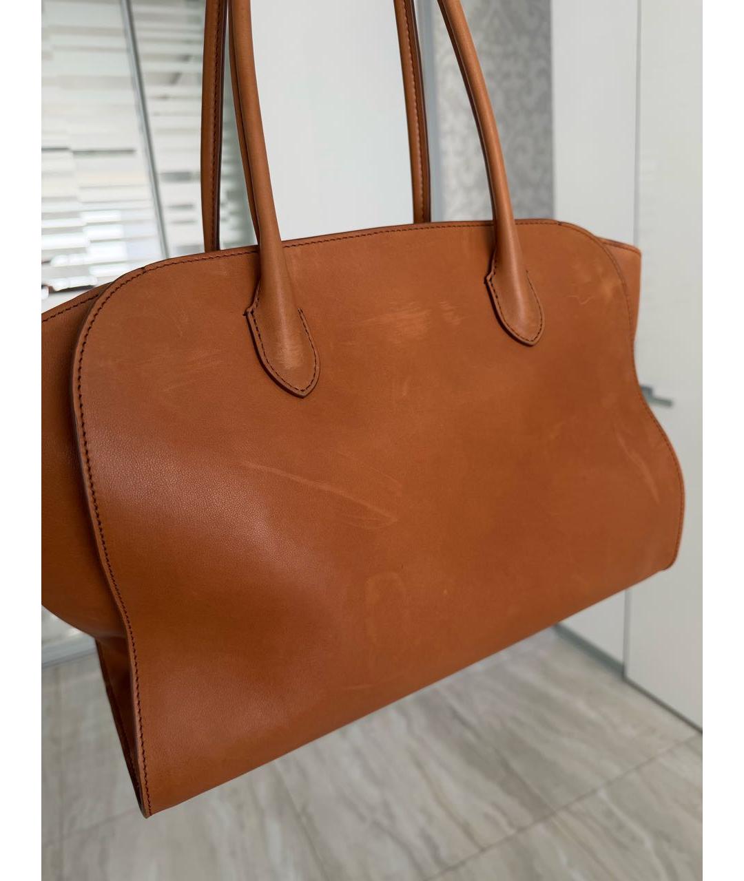 THE ROW Коричневая кожаная сумка тоут, фото 3