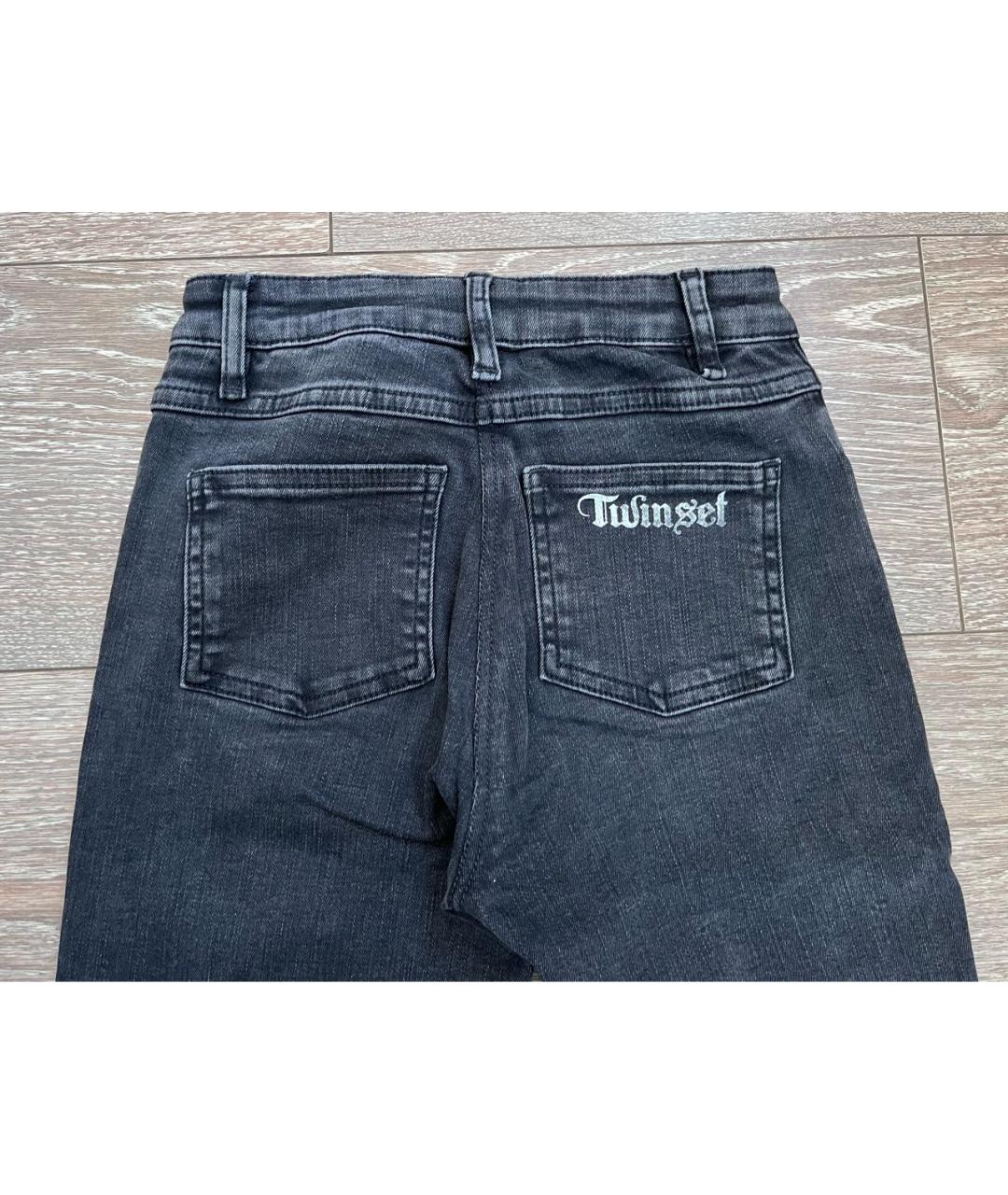 TWIN-SET Черные хлопковые детские джинсы, фото 4