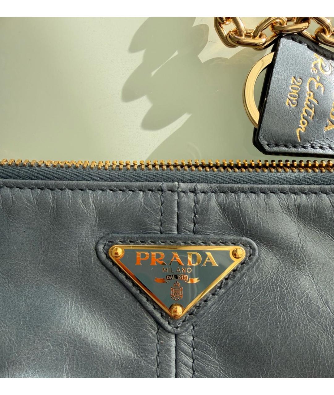 PRADA Голубая кожаная сумка через плечо, фото 3