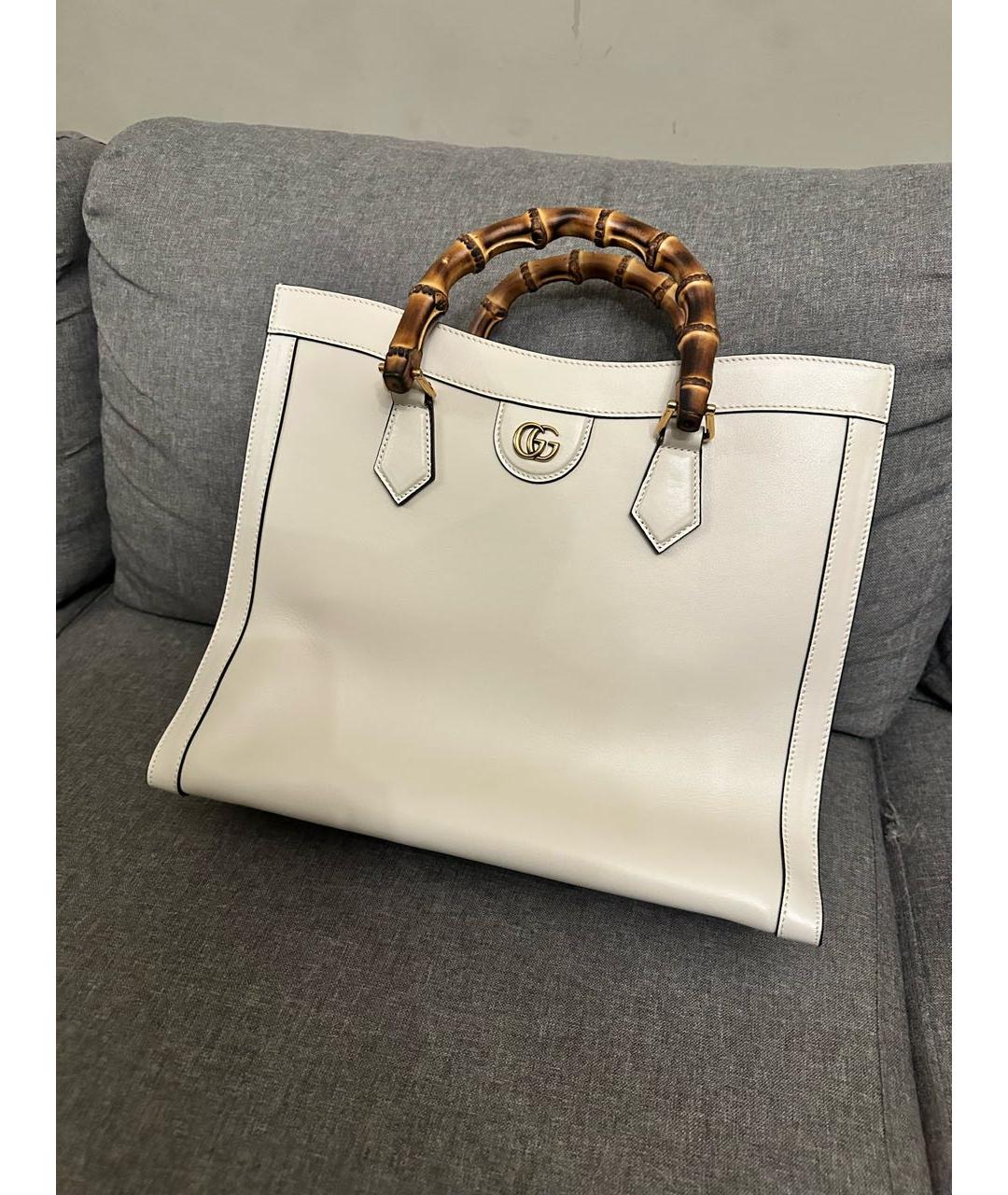 GUCCI Бежевая кожаная сумка тоут, фото 2