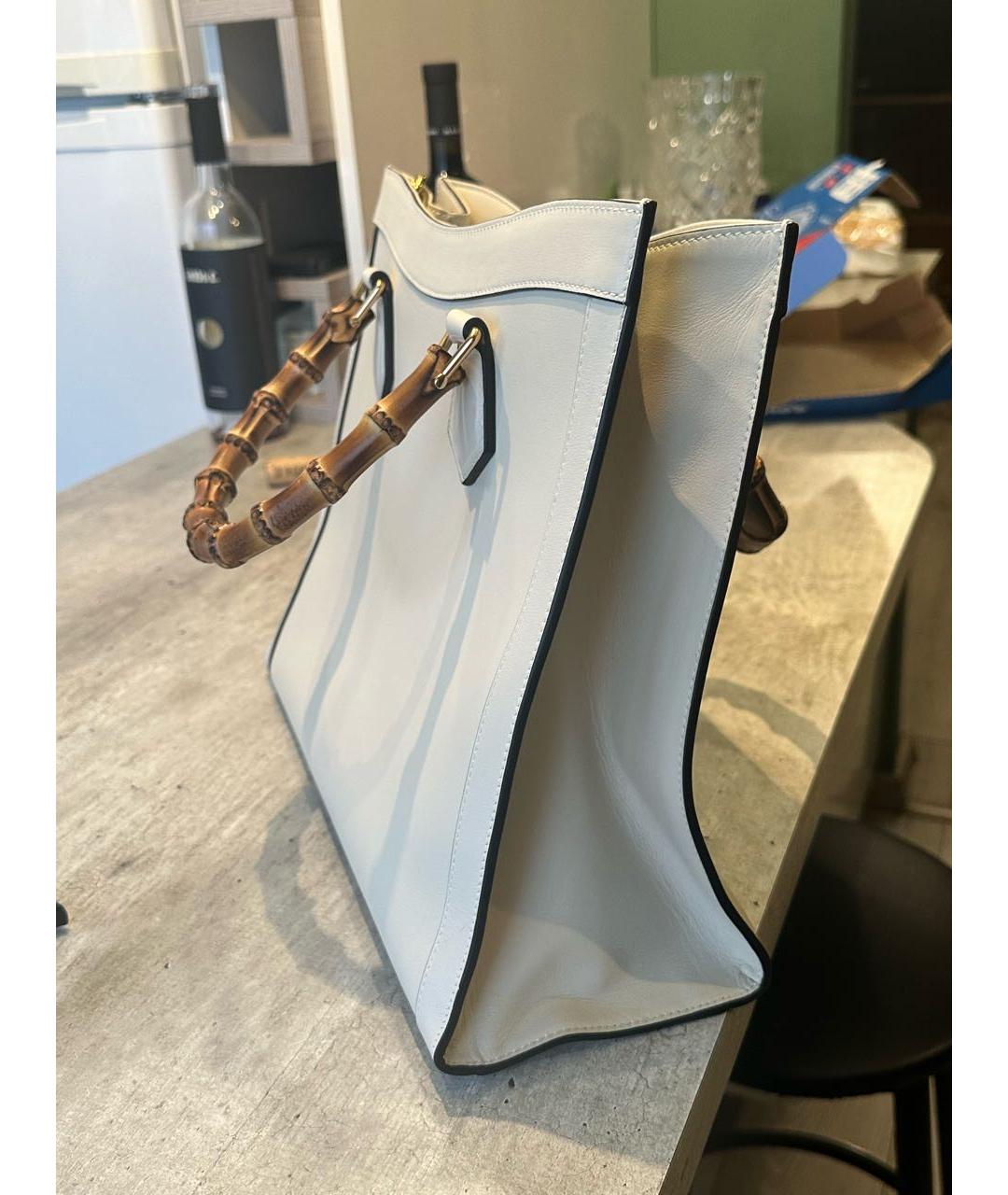 GUCCI Бежевая кожаная сумка тоут, фото 4