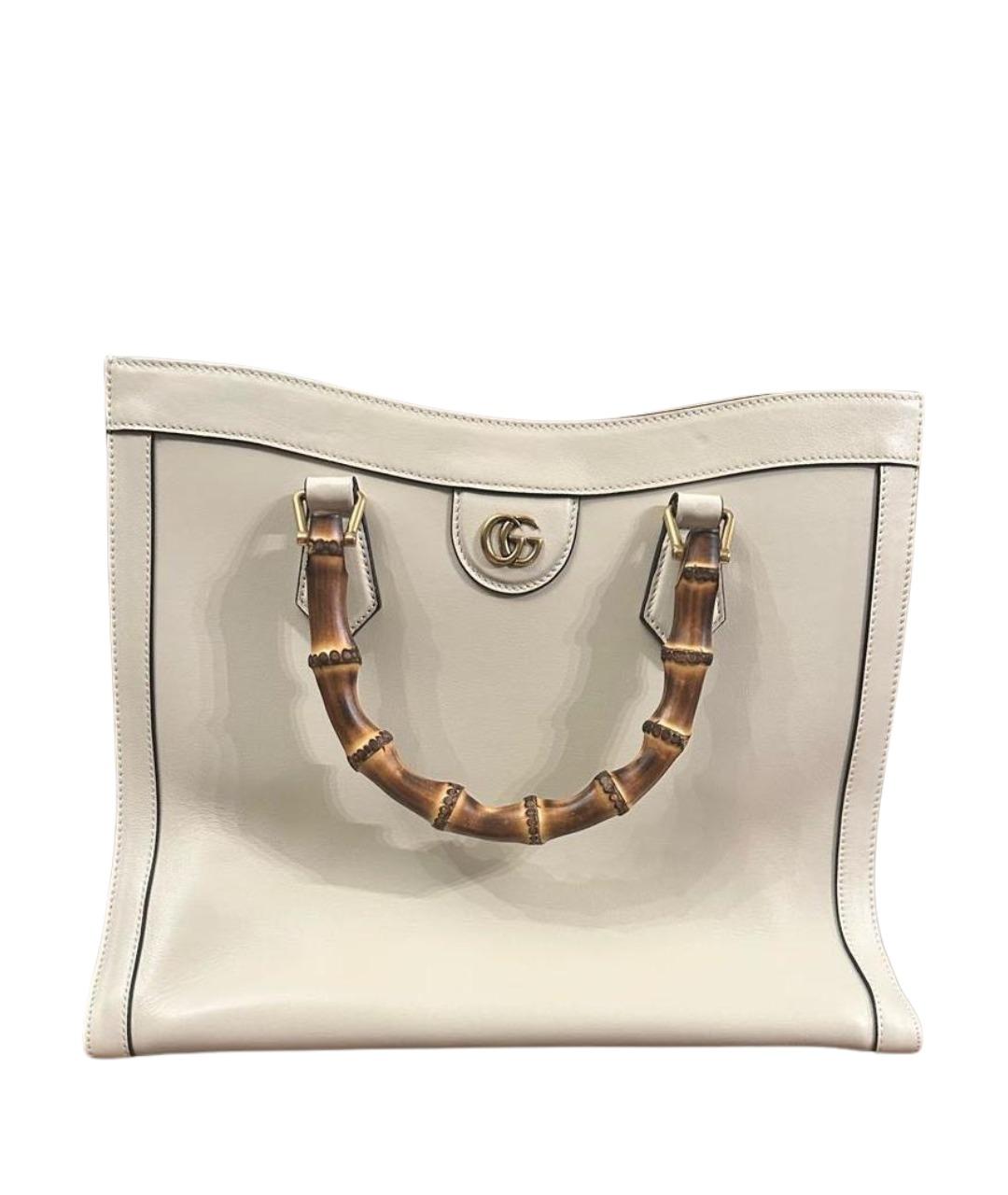 GUCCI Бежевая кожаная сумка тоут, фото 1