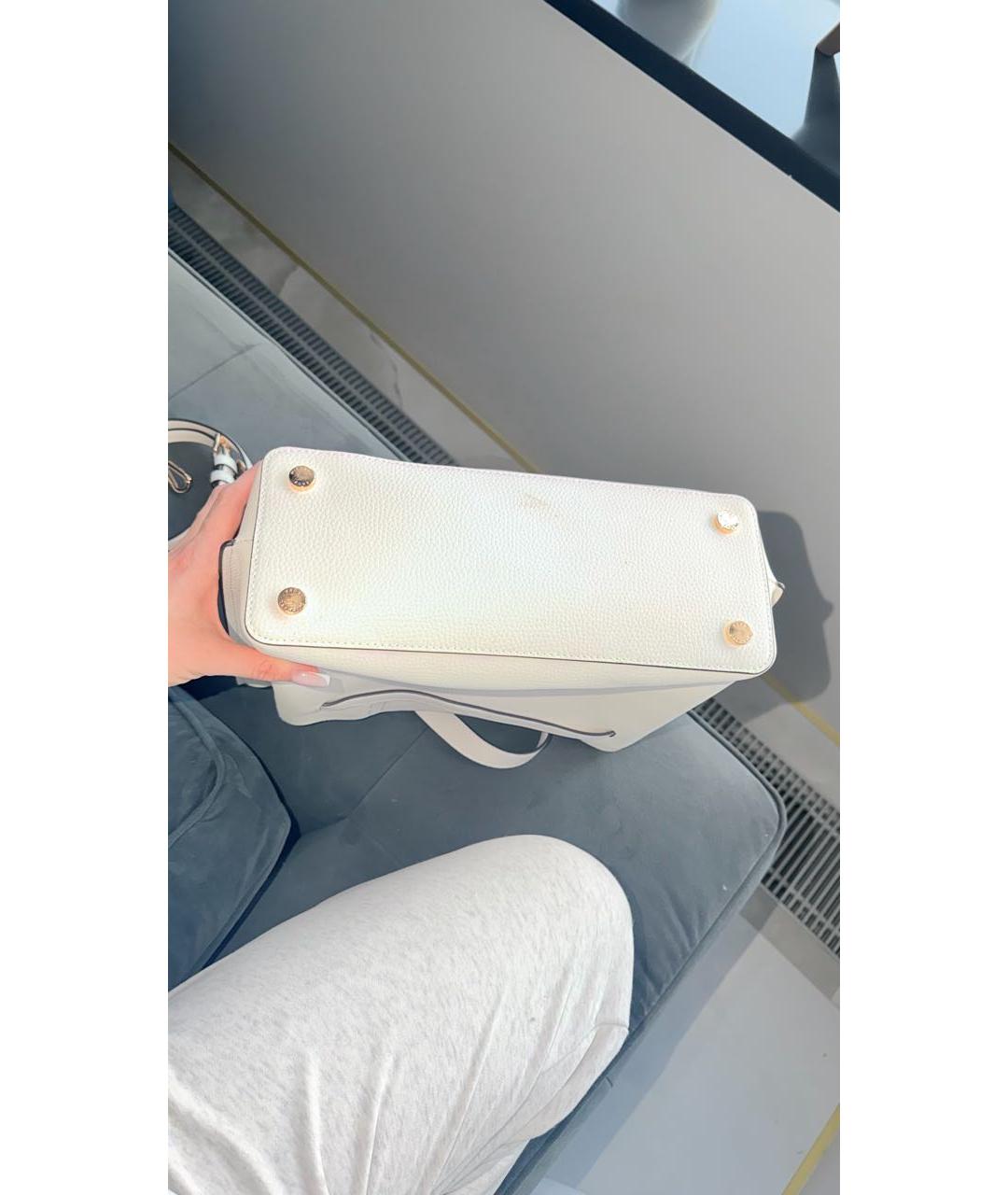 MICHAEL KORS Белая кожаная сумка с короткими ручками, фото 4