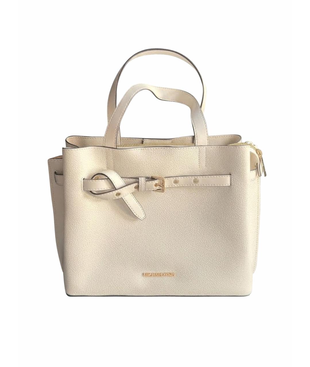 MICHAEL KORS Белая кожаная сумка с короткими ручками, фото 1