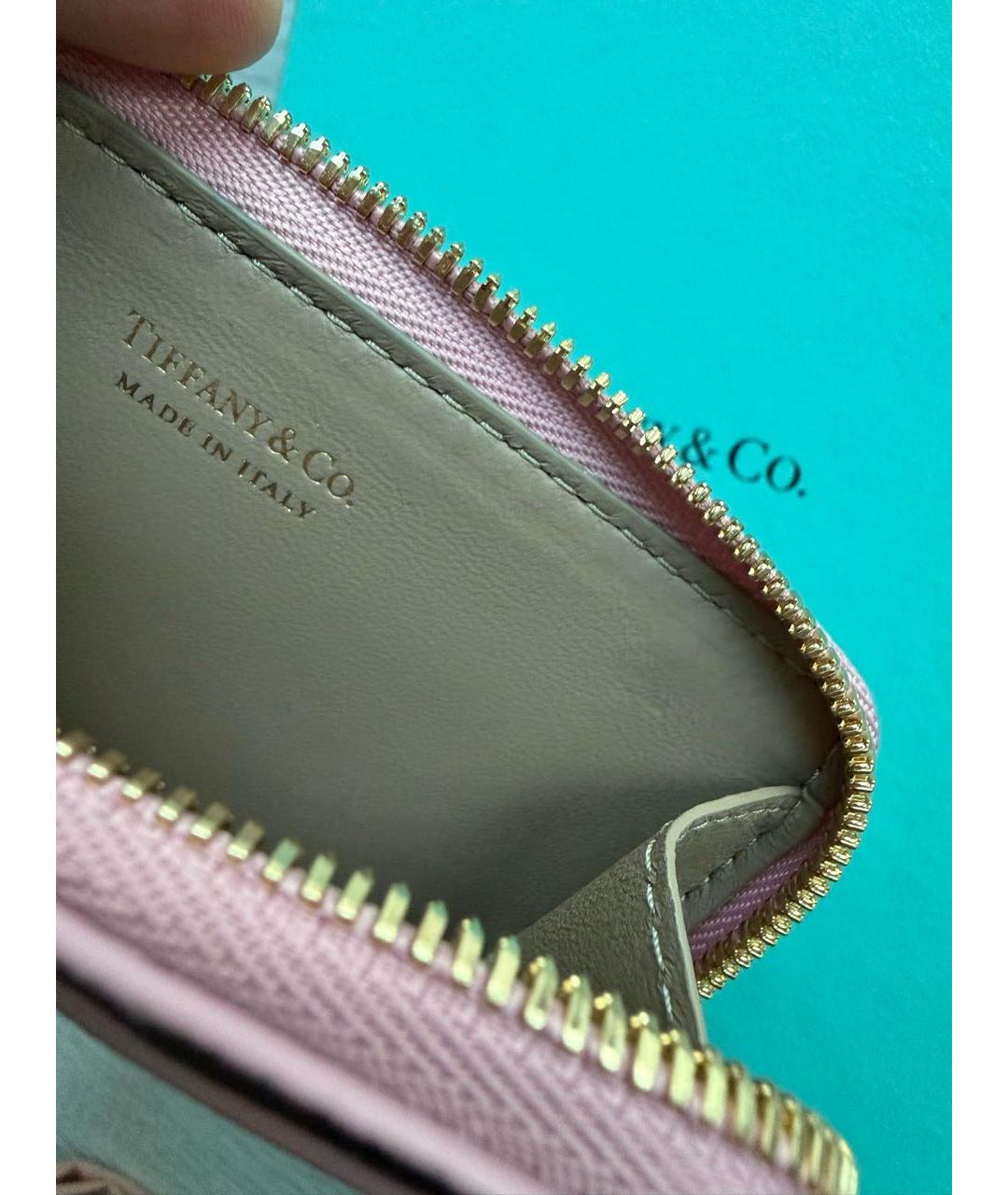 TIFFANY&CO Розовый кожаный кошелек, фото 7
