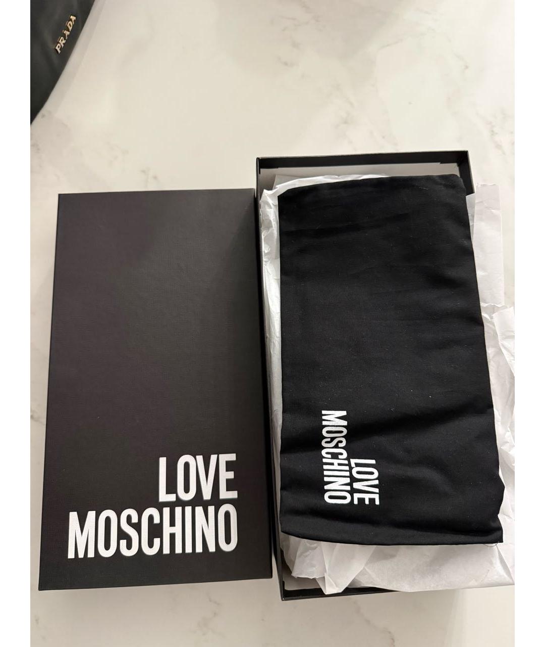 LOVE MOSCHINO Черные кожаные туфли, фото 3