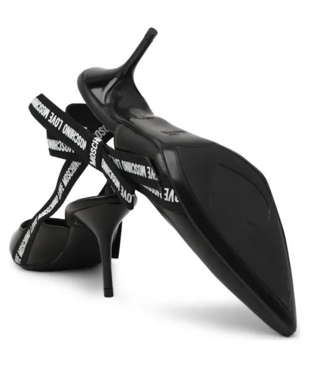 LOVE MOSCHINO Черные кожаные туфли, фото 6