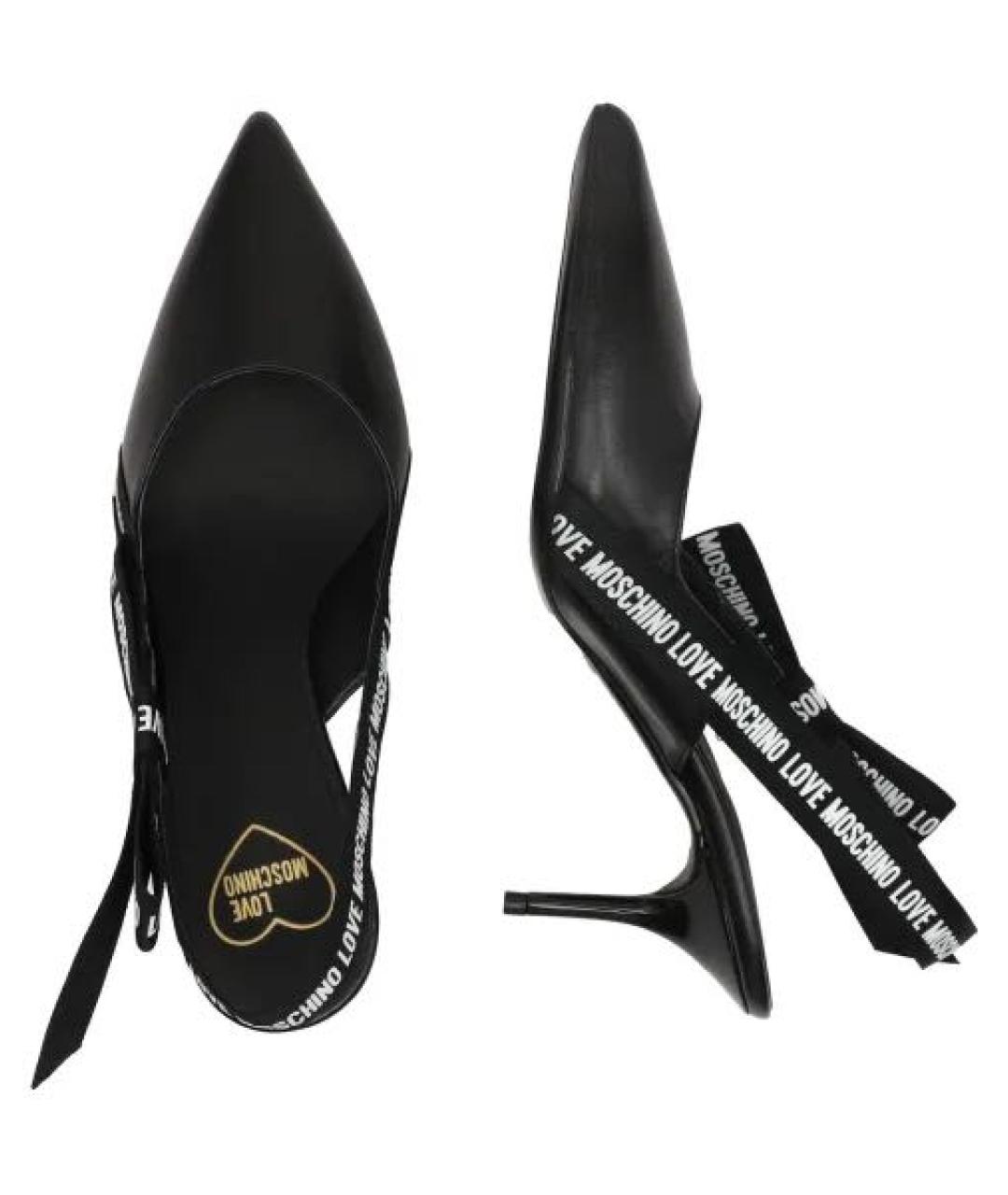 LOVE MOSCHINO Черные кожаные туфли, фото 5