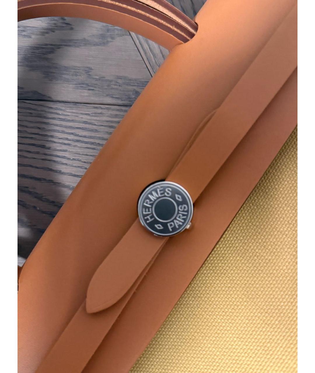 HERMES Горчичная тканевая сумка через плечо, фото 3