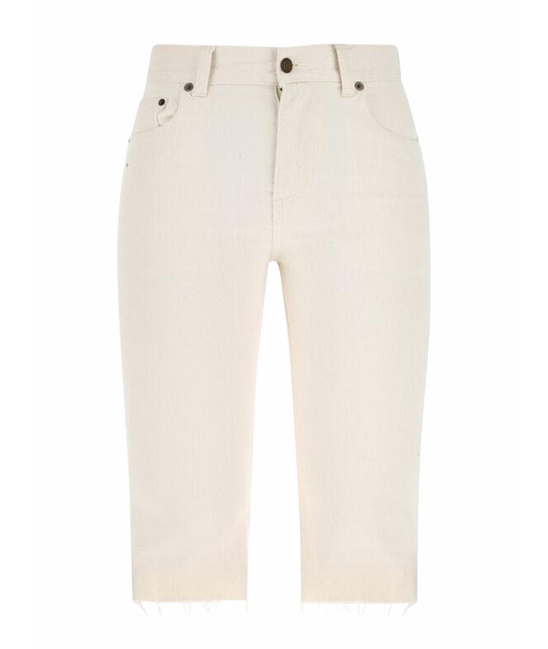 SAINT LAURENT Бирюзовые хлопковые шорты, фото 1