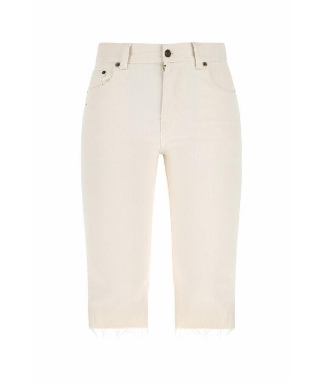 SAINT LAURENT Бирюзовые хлопковые шорты, фото 9