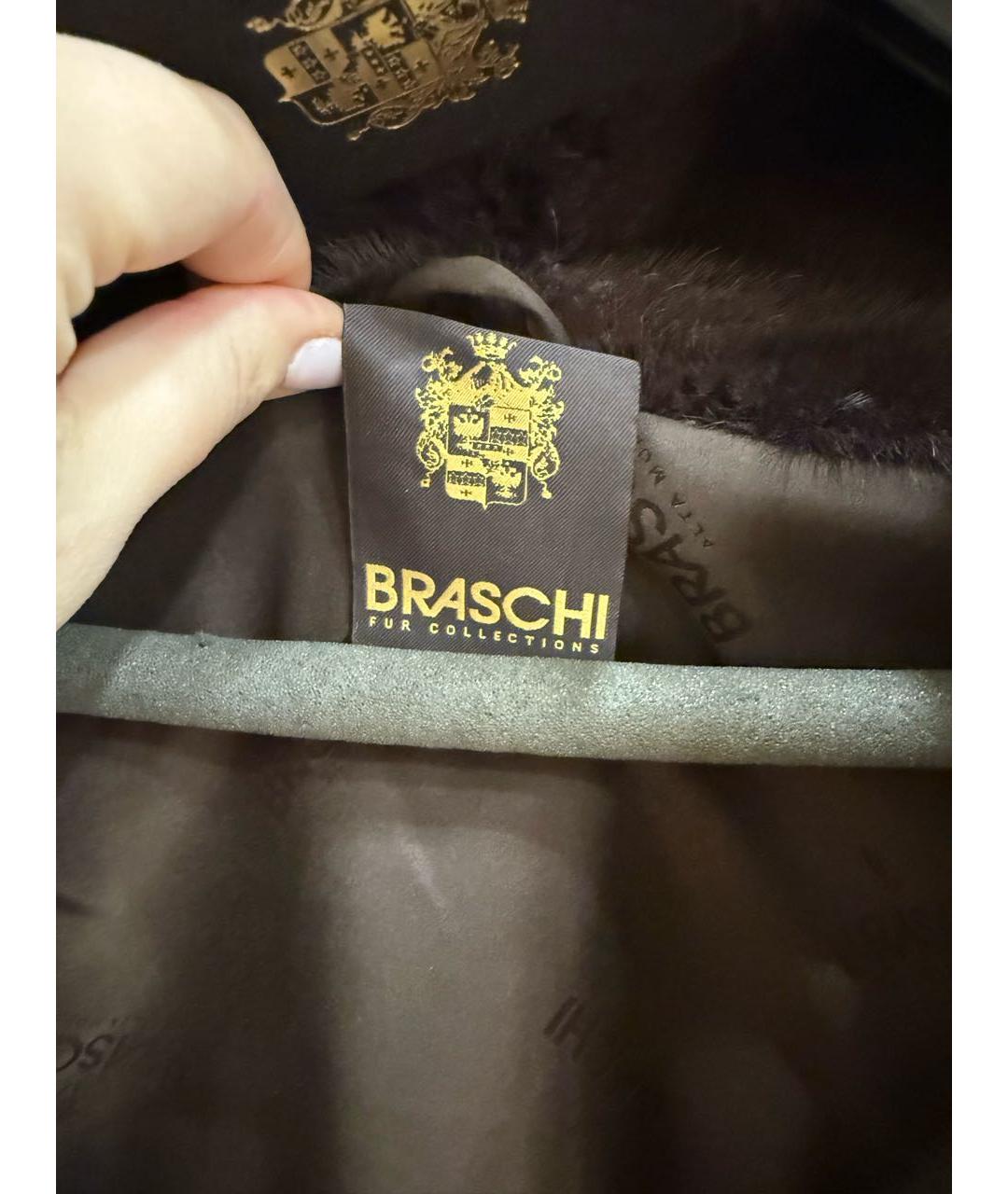 BRASCHI Коричневая меховая шуба, фото 7