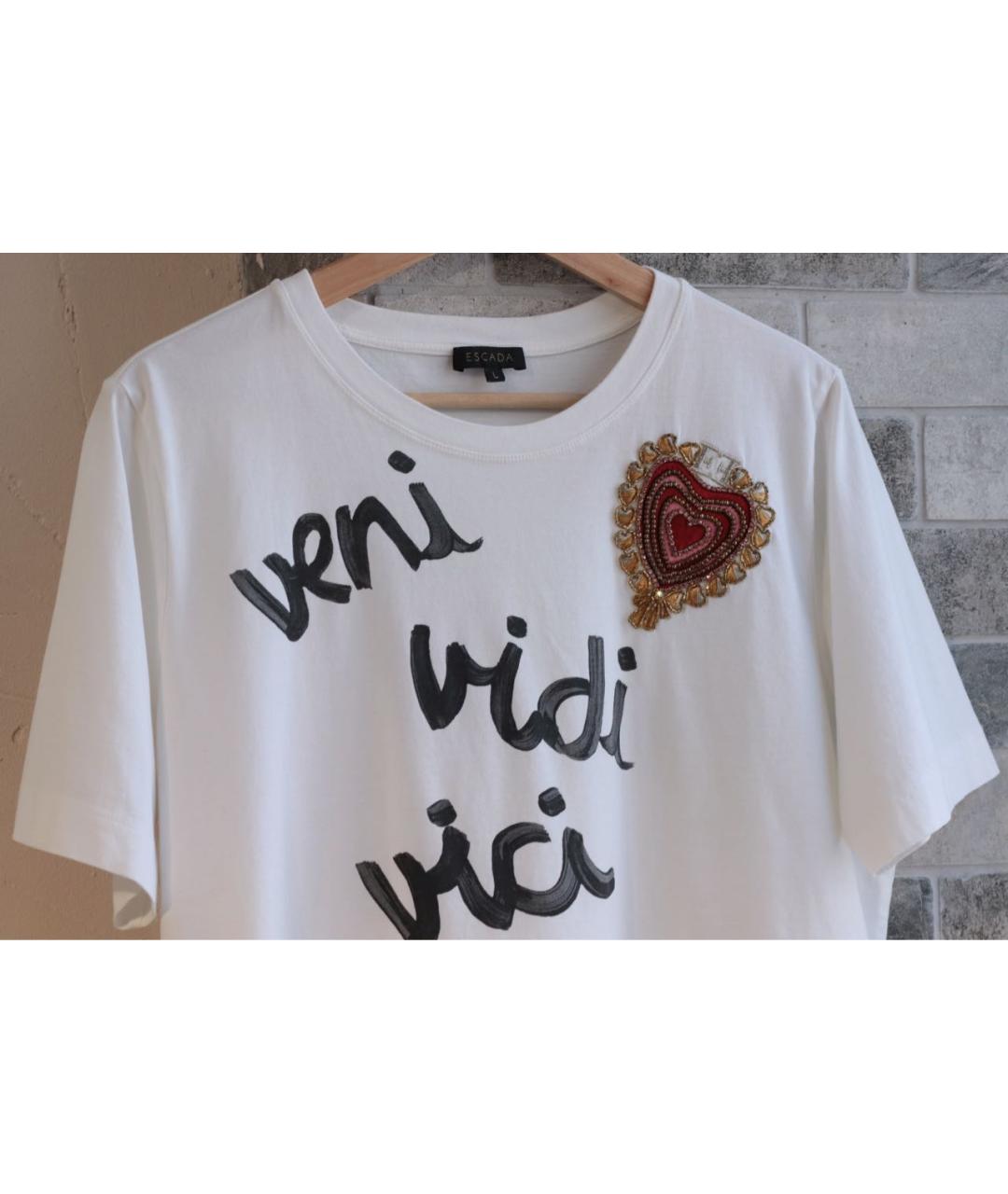 ESCADA Белая хлопковая футболка, фото 5