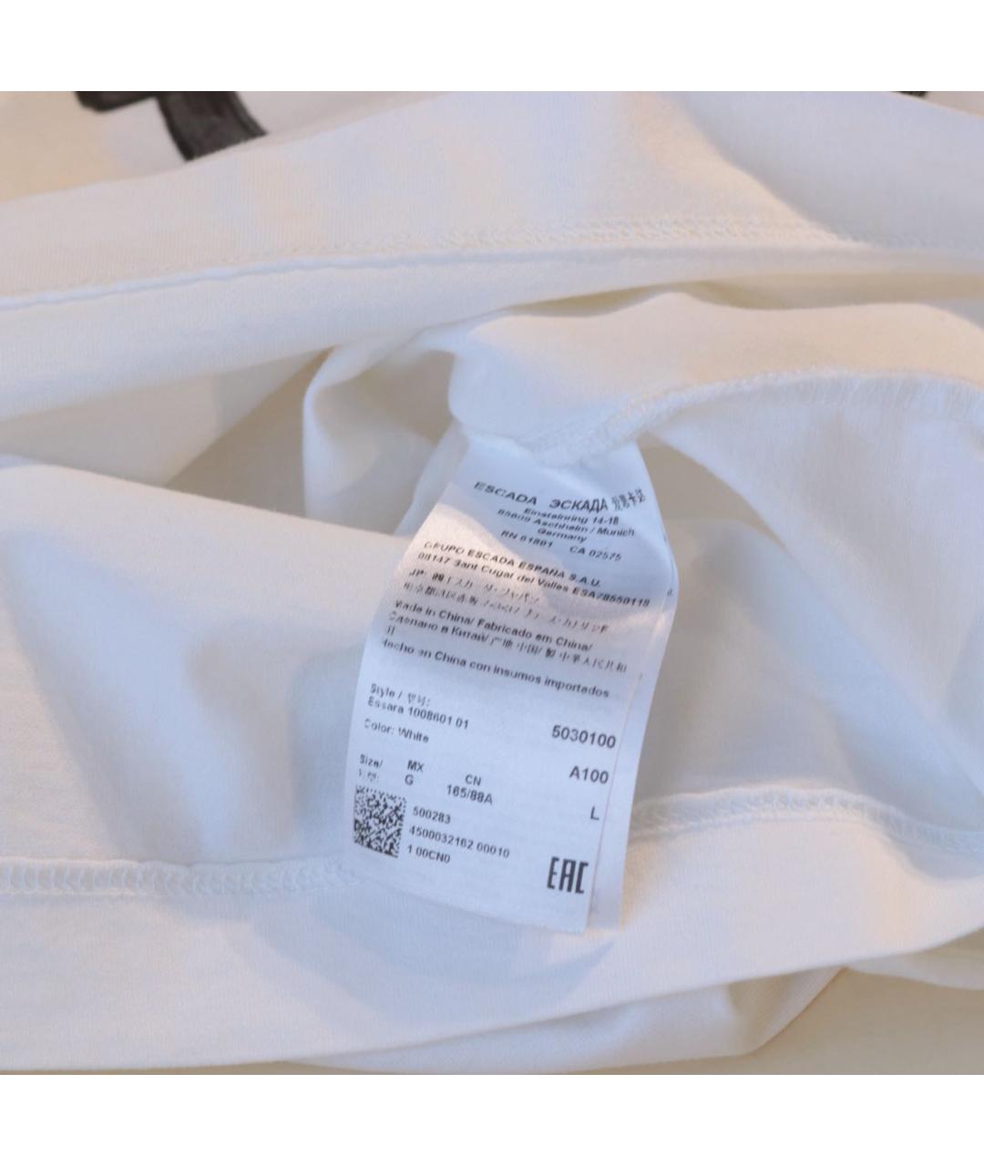 ESCADA Белая хлопковая футболка, фото 6