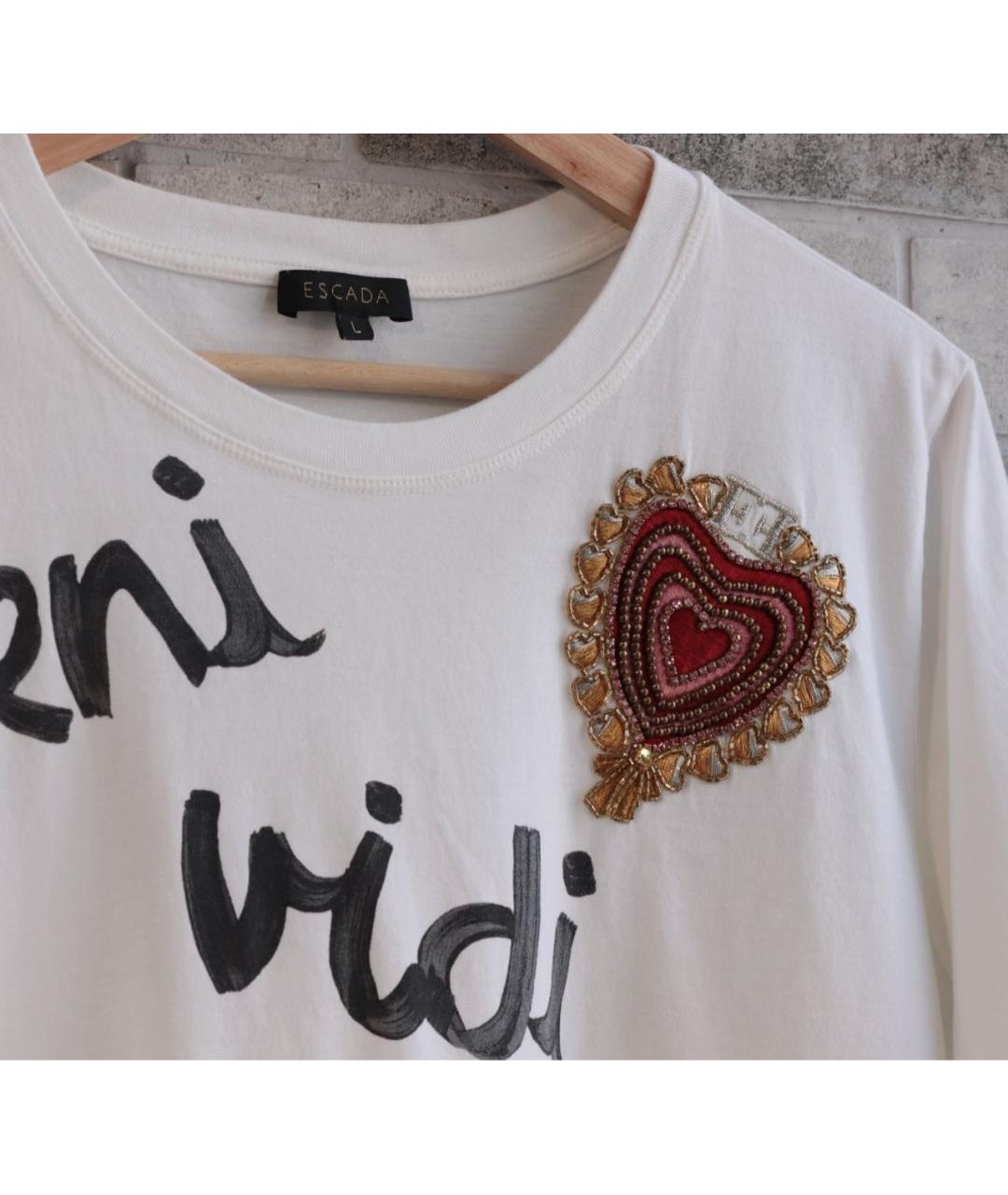 ESCADA Белая хлопковая футболка, фото 4