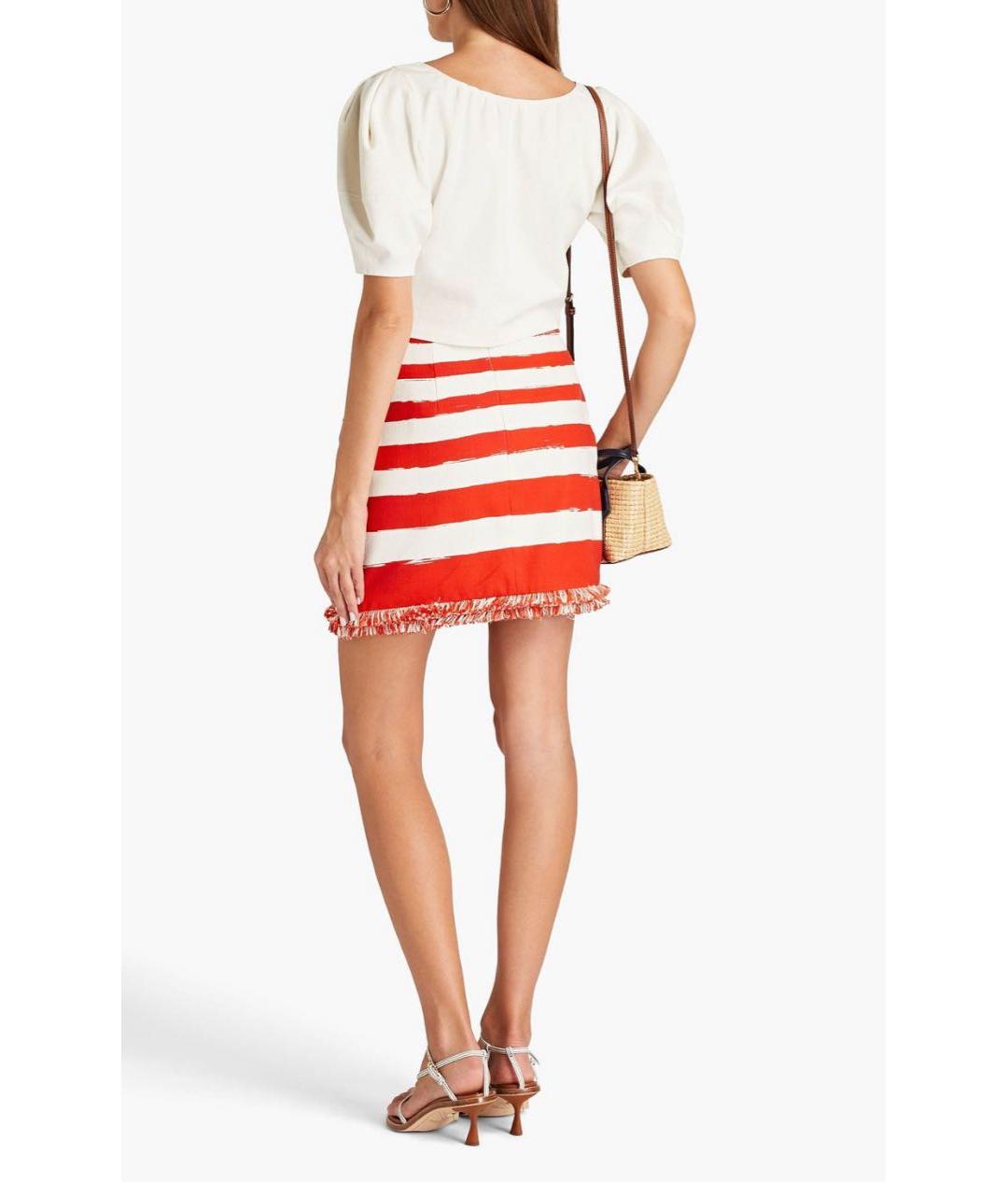 ZIMMERMANN Красная хлопковая юбка мини, фото 5